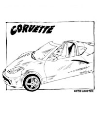 a drawing of a corvette sports car