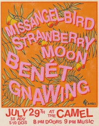 a poster with the words mississippi bird strawberry moon benet bennett grawling