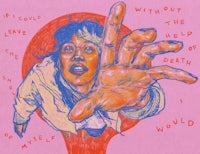 an illustration of a woman with a hand reaching out